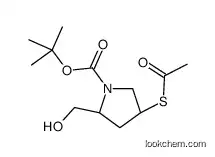 Molecular Structure of 148017-39-4 ((2S,4R)-tert-butyl 4-(acetylthio)-2-(hydroxymethyl)pyrrolidine-1-carboxylate)